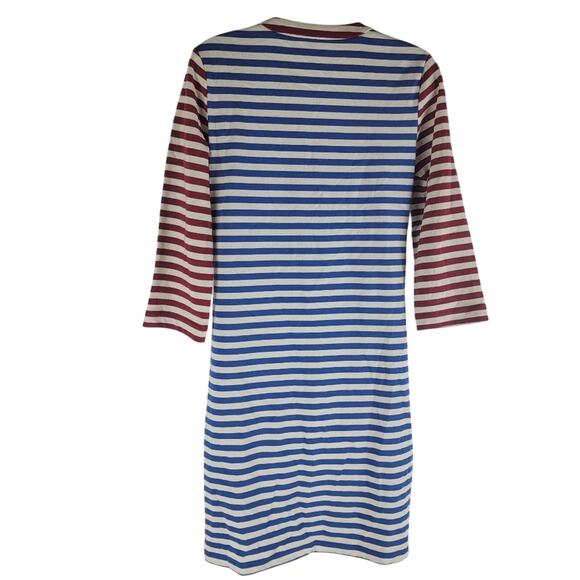J crew Striped Lace Up Maxi Dress 3/4 Sleeve Multi Color Size XS - Picture 5 of 8